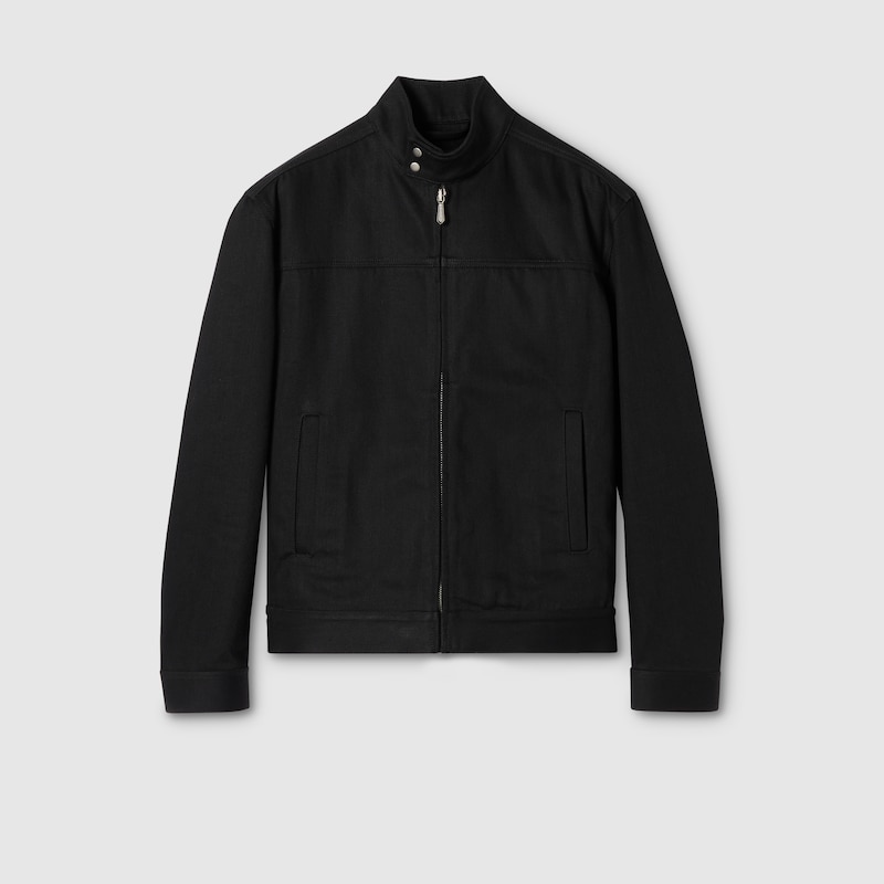 Cotton Denim Jacket With Horsebit Cotton Denim Jacket With Horsebit