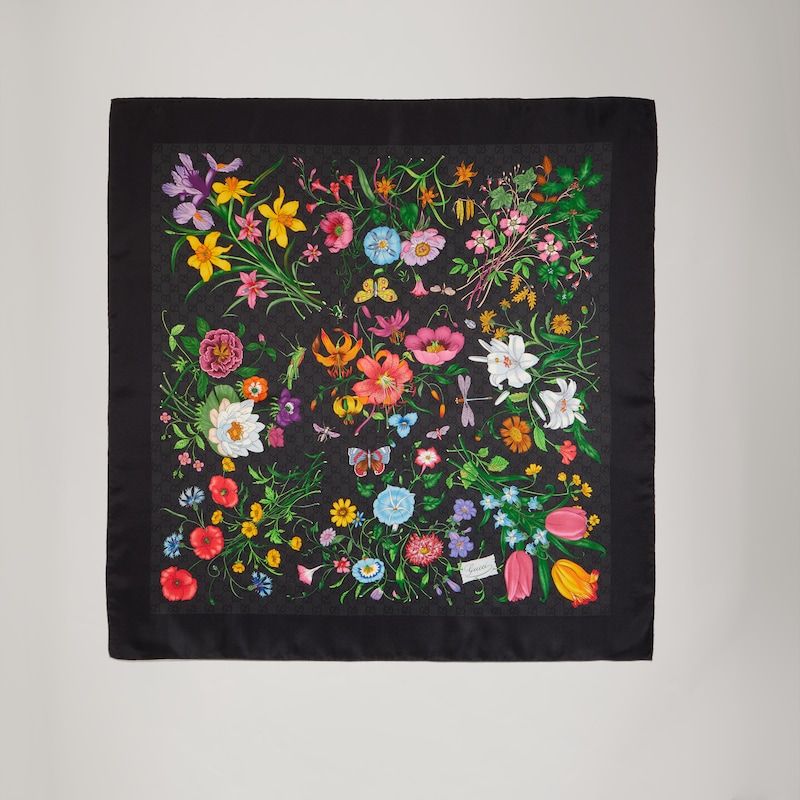 Gucci Printed GG Silk Twill Carré | Thumbnail 3 Gucci Printed GG Silk Twill Carré | Thumbnail 3