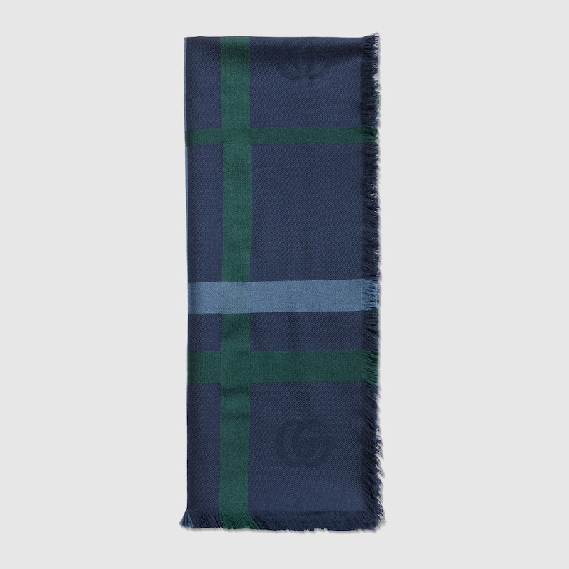 Gucci Tartan Cashmere Jacquard Stole