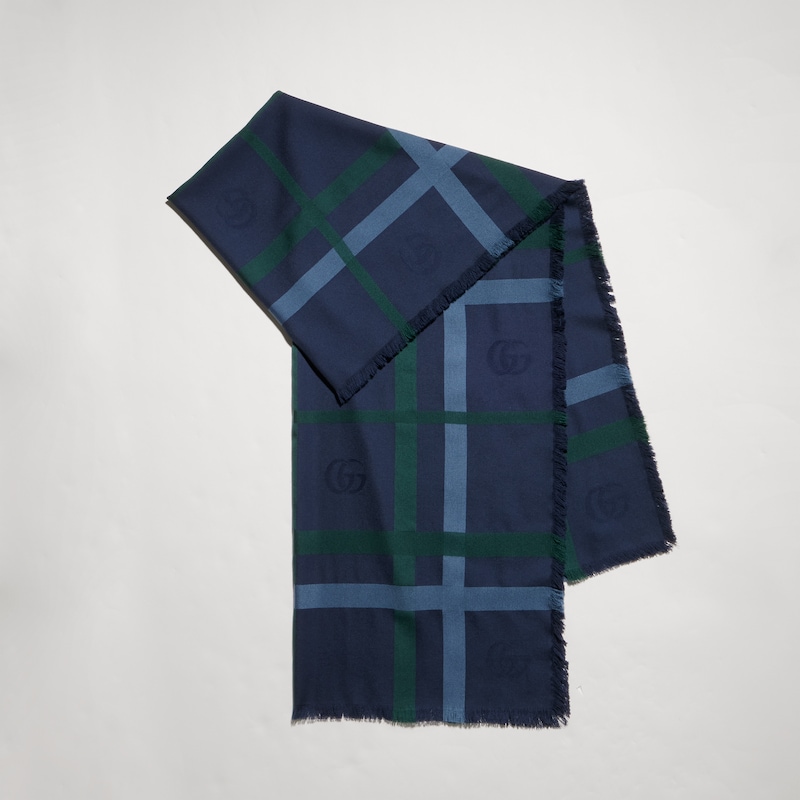 Gucci Tartan Cashmere Jacquard Stole | Thumbnail 3 Gucci Tartan Cashmere Jacquard Stole | Thumbnail 3