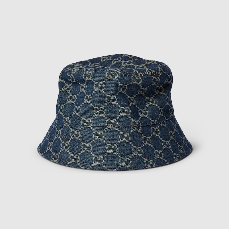 Gucci Gg Cotton Denim Bucket Hat In Blue