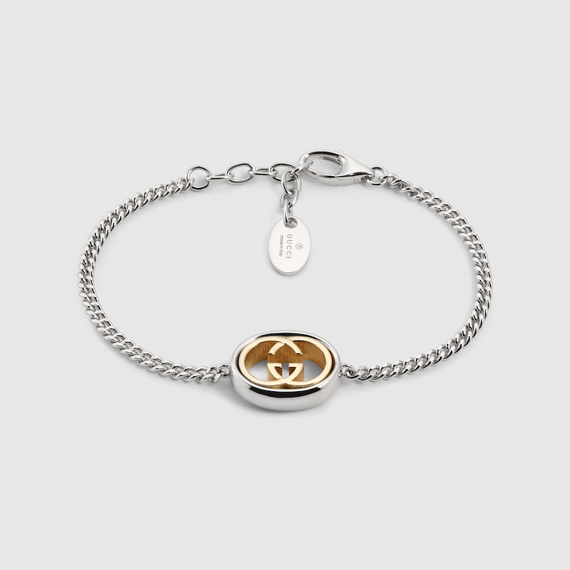 Gucci Interlocking Chain Bracelet In Metallic