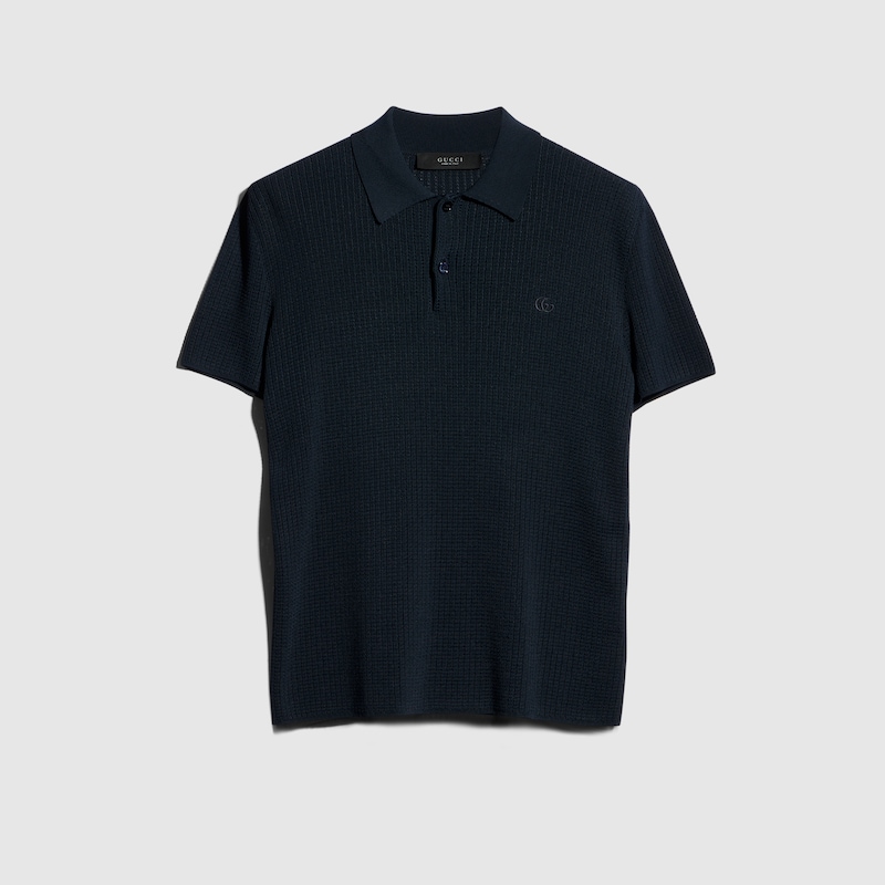Gucci Technical Knit Fabric Polo Shirt With Embroidery