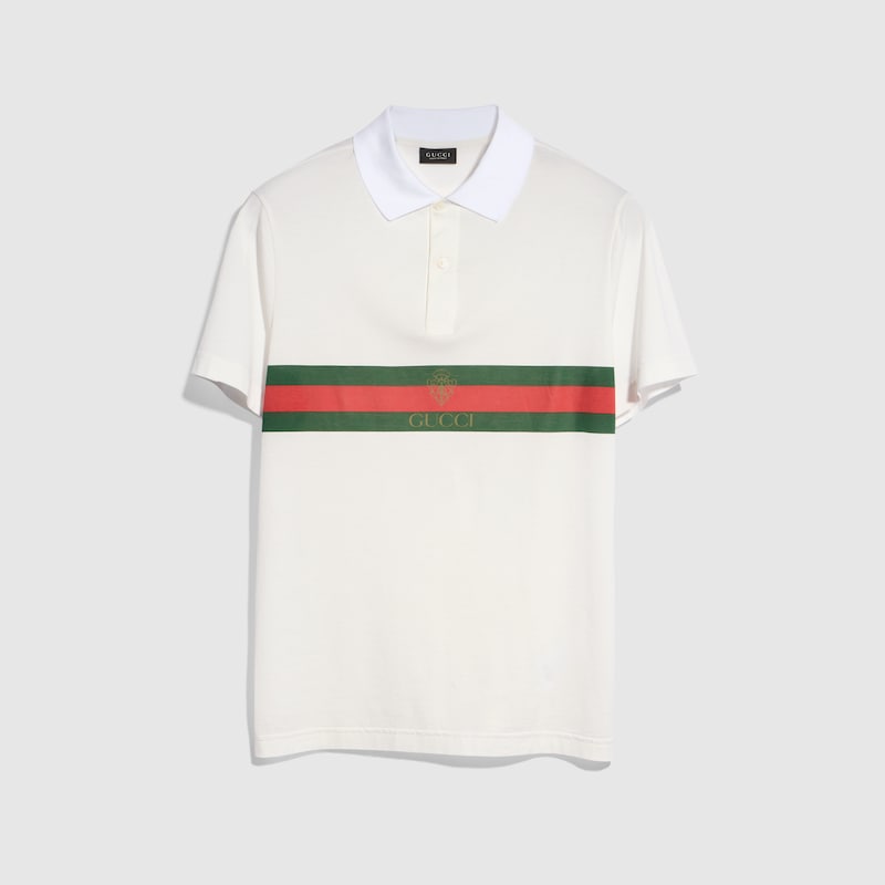 Cotton Jersey Polo Shirt With Web Cotton Jersey Polo Shirt With Web