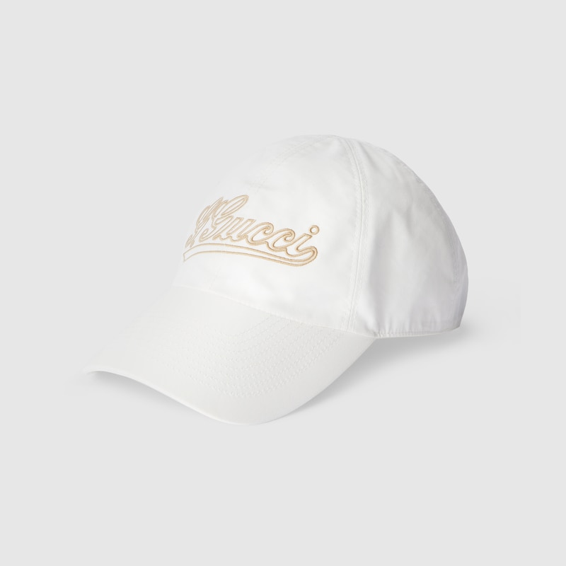 Gucci Cotton Baseball Hat With Embroidery In White