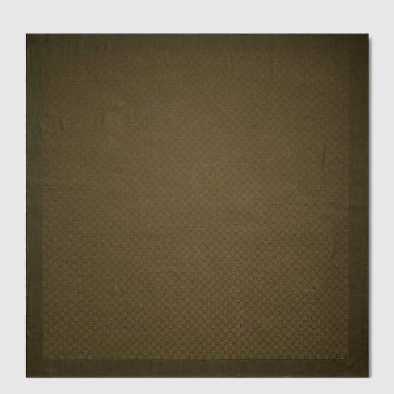 Gucci GG Wool Silk Jacquard Shawl