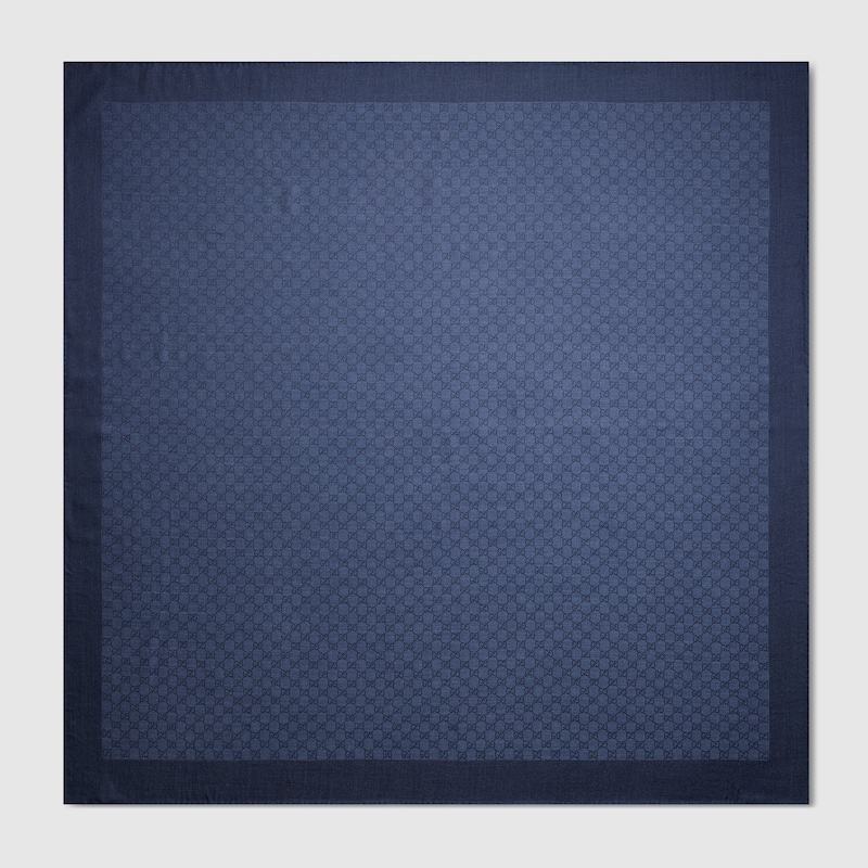 Gucci GG Wool Silk Jacquard Shawl