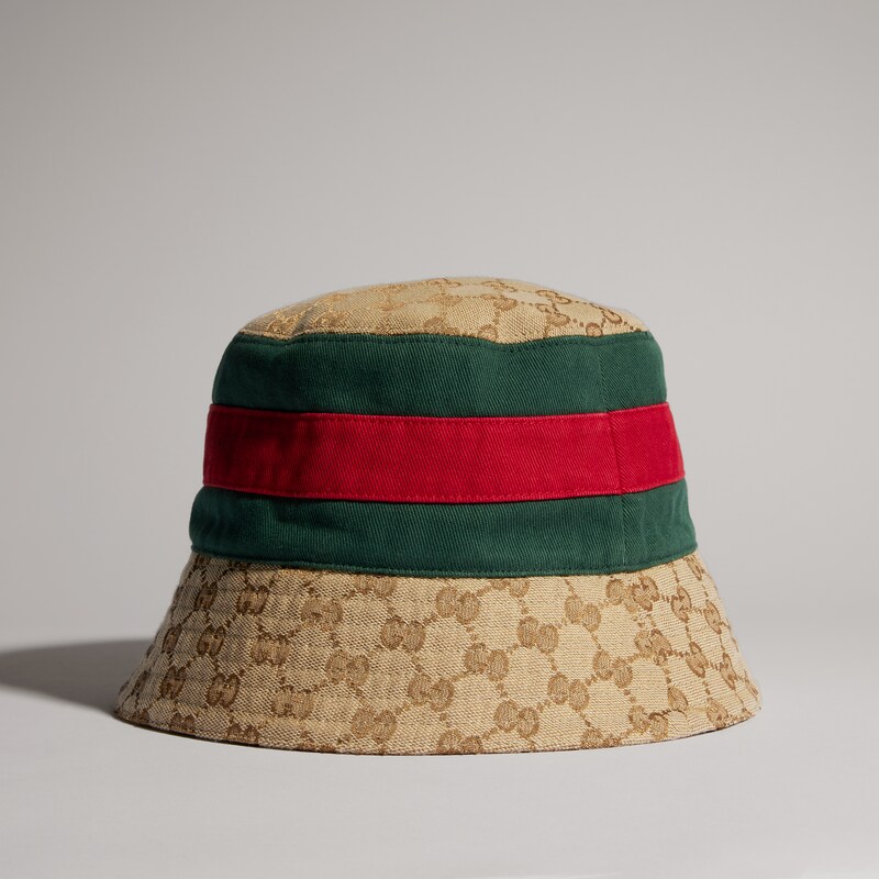 Gucci GG Cotton Canvas Bucket Hat With Web | Thumbnail 3