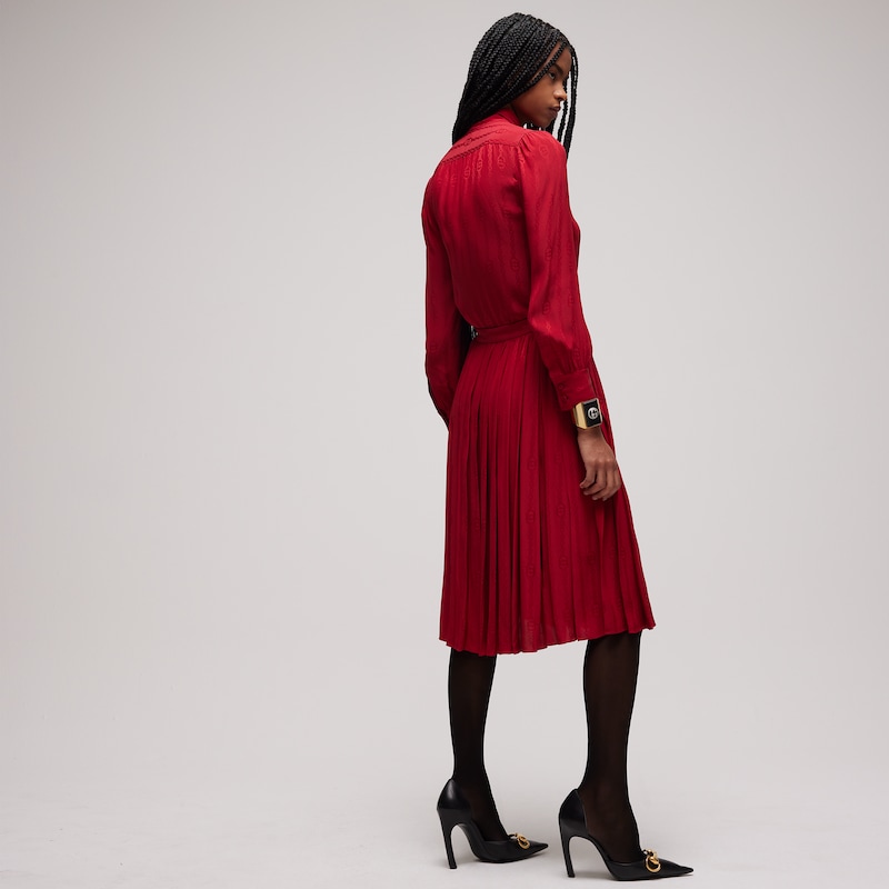 Gucci Interlocking G Chain Silk Jacquard Midi Skirt | Thumbnail 3 Gucci Interlocking G Chain Silk Jacquard Midi Skirt | Thumbnail 3