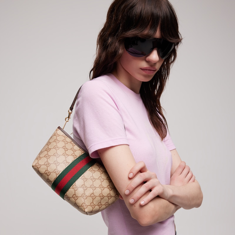 Gucci Small Pouch With Strap And Web | Thumbnail 2 Gucci Small Pouch With Strap And Web | Thumbnail 2