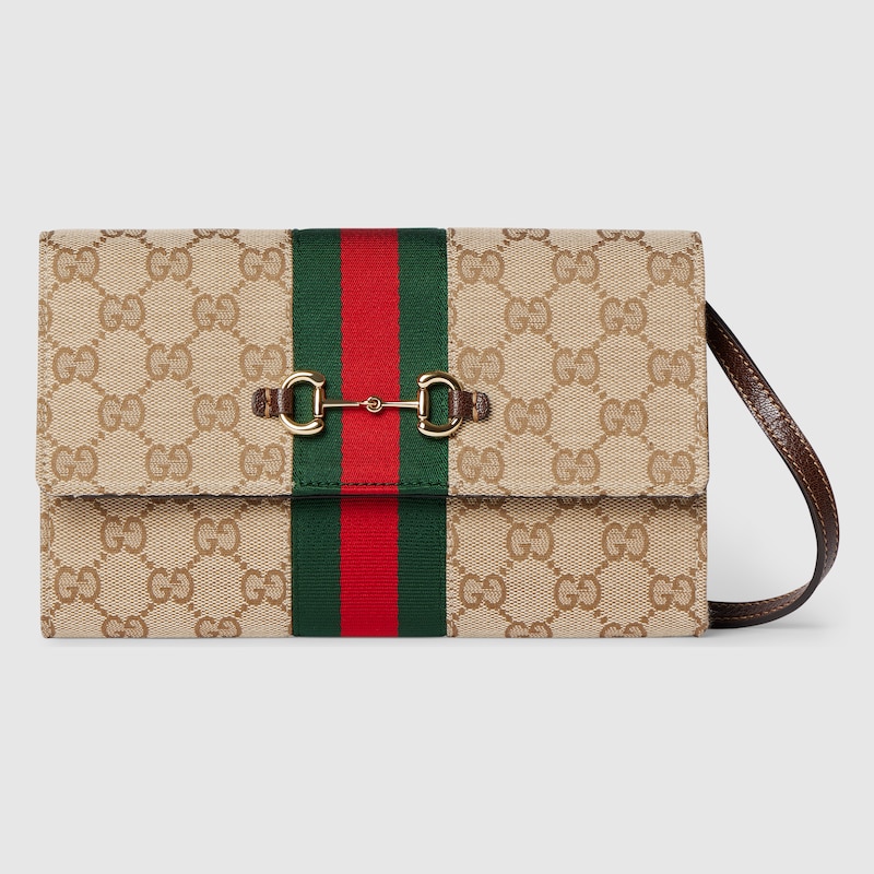 Gucci Horsebit Web Wallet With Strap
