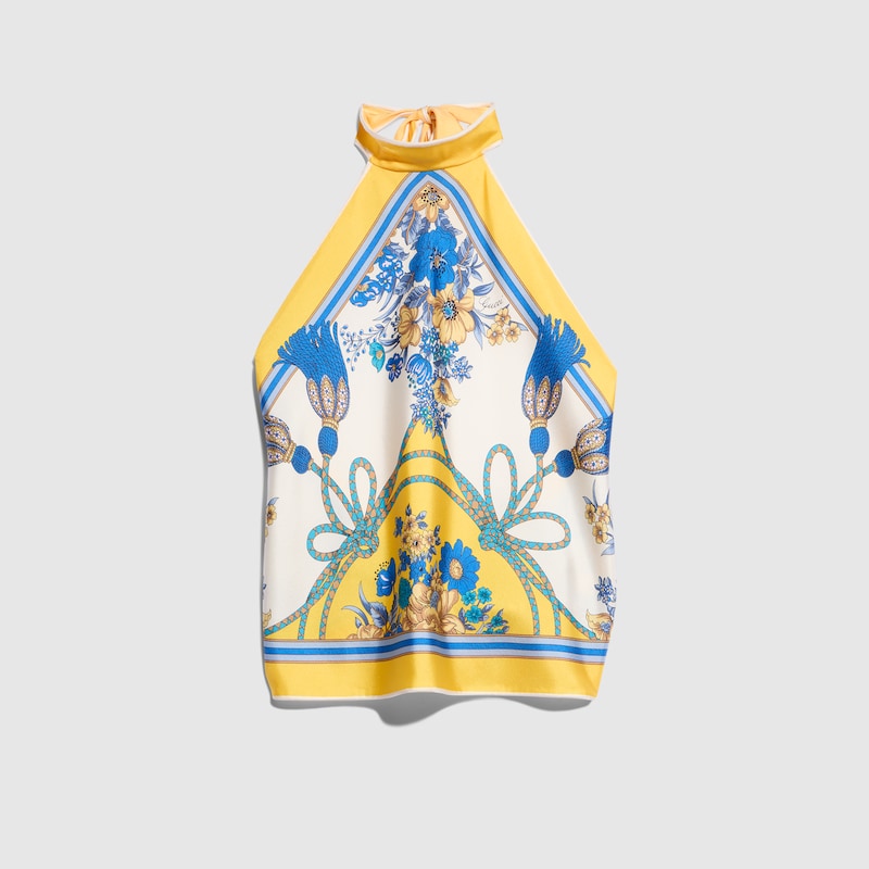 Printed Silk Twill Top Printed Silk Twill Top