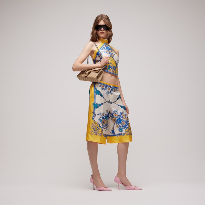 Gucci Printed Silk Twill Top | Thumbnail 2 Gucci Printed Silk Twill Top | Thumbnail 2