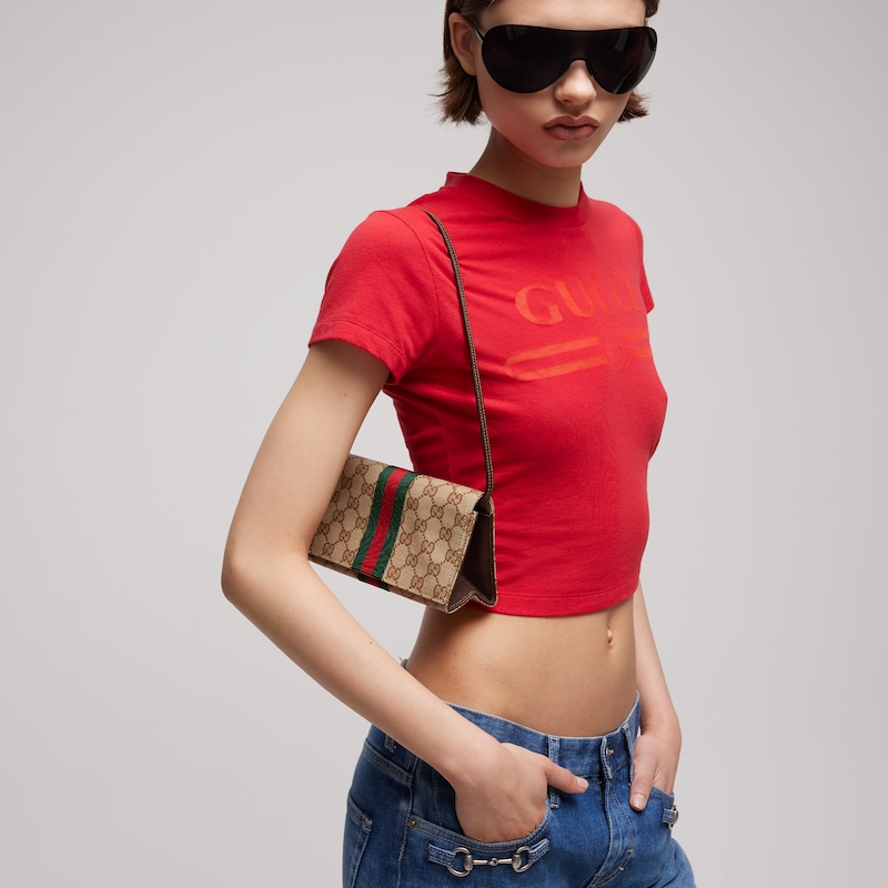 Gucci Small Pouch With Strap And Web | Thumbnail 2 Gucci Small Pouch With Strap And Web | Thumbnail 2