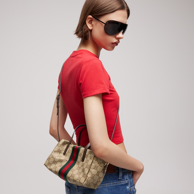 Gucci Mini Boston Bag With Web | Thumbnail 2 Gucci Mini Boston Bag With Web | Thumbnail 2
