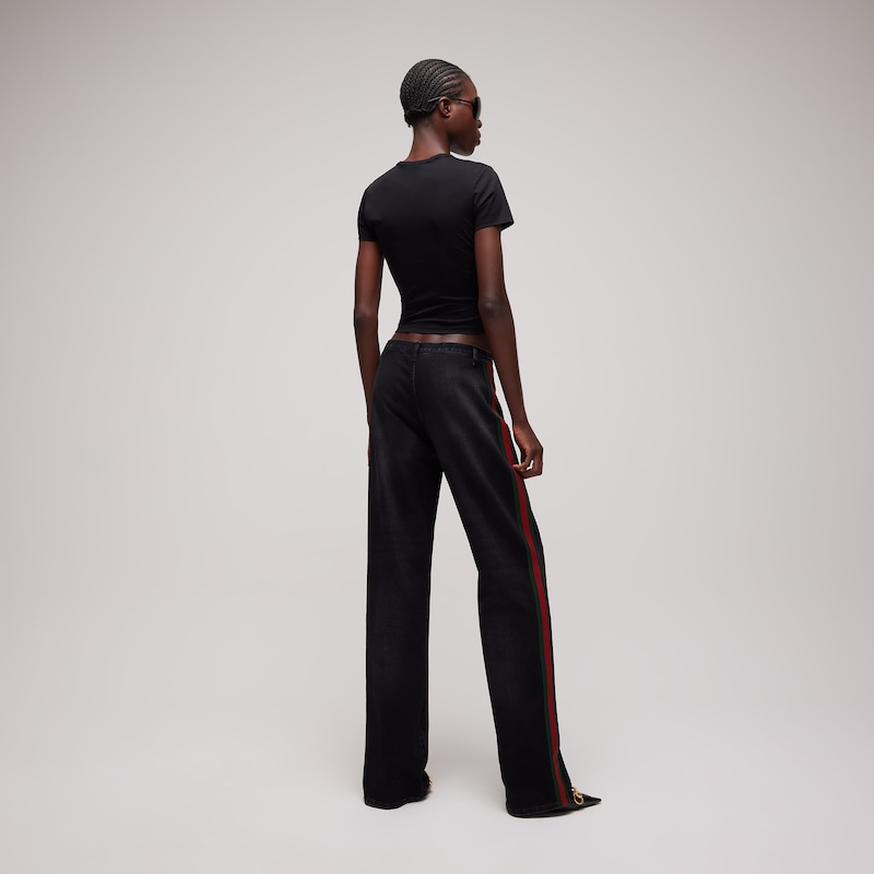 Gucci Stretch Cotton Denim With Web | Thumbnail 3 Gucci Stretch Cotton Denim With Web | Thumbnail 3
