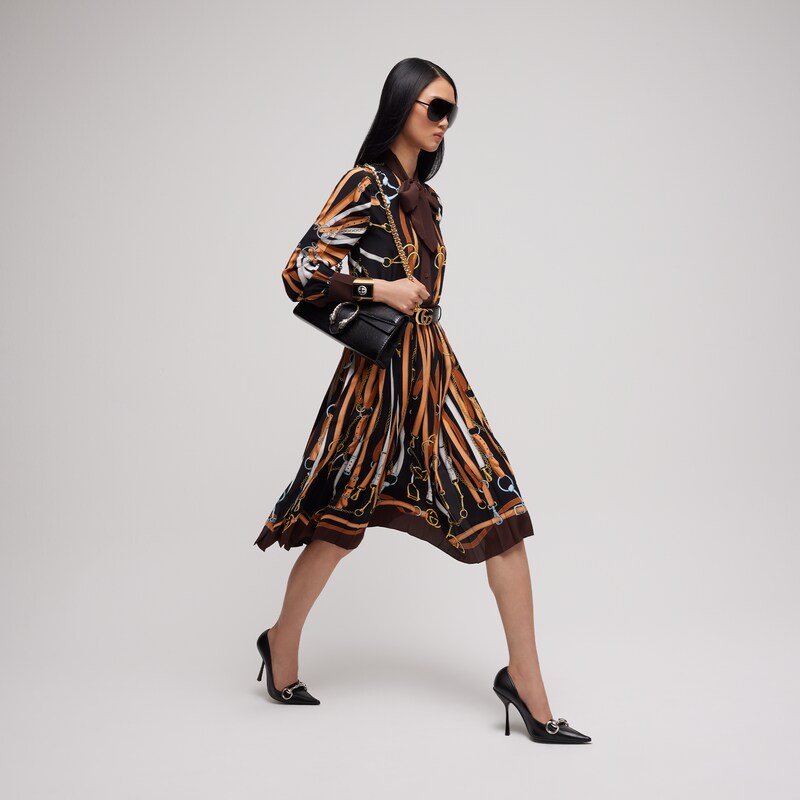 Gucci Printed Silk Chemisier Dress | Thumbnail 2