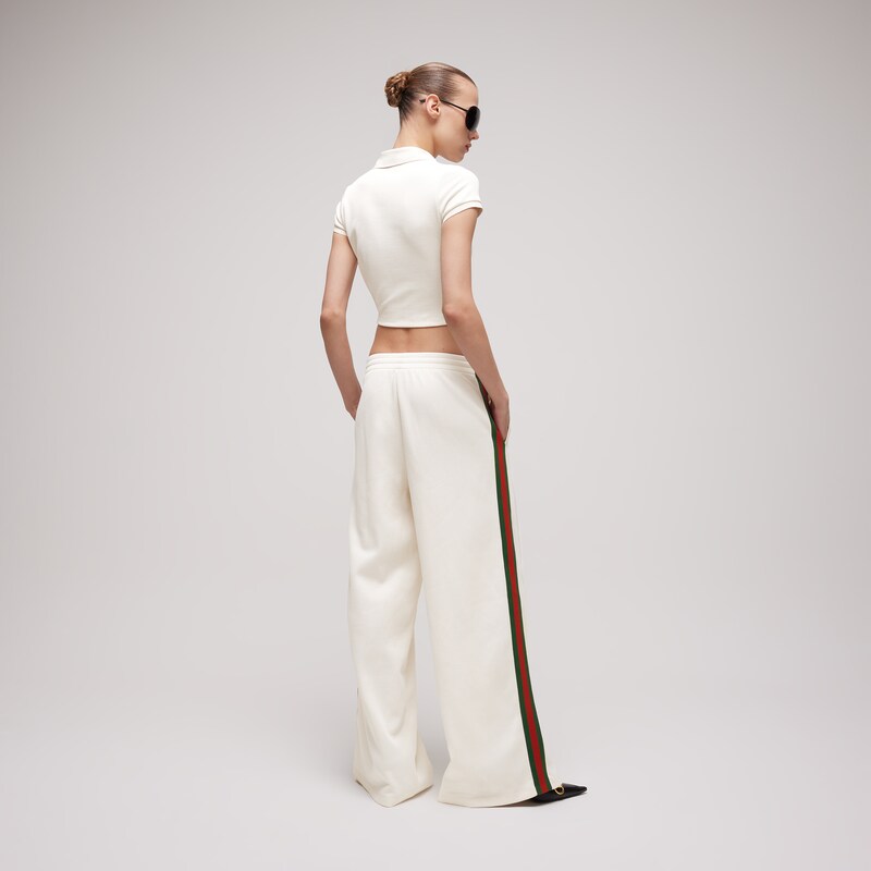 Gucci Rib Cotton Jersey Polo Shirt With Web | Thumbnail 3