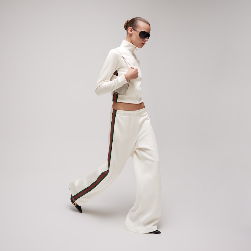 Gucci Rib Cotton Jersey Leisure Pants With Web | Thumbnail 2 Gucci Rib Cotton Jersey Leisure Pants With Web | Thumbnail 2