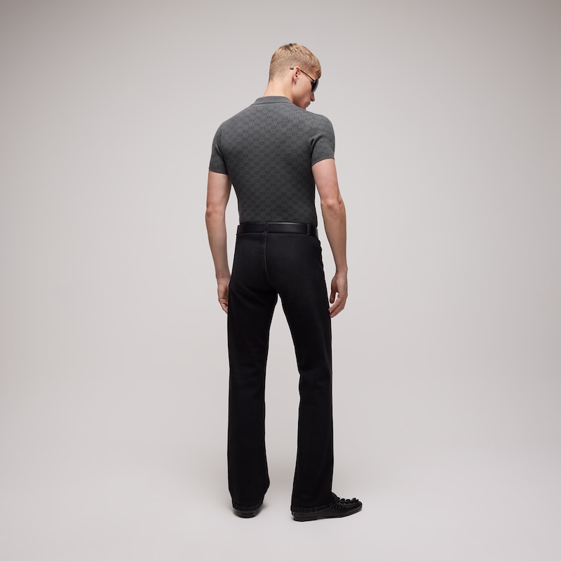 Gucci GG Wool Silk Jacquard Polo Shirt | Thumbnail 3