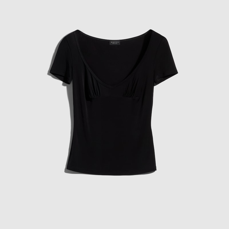 Gucci Viscose Jersey T-shirt With Metal Tag