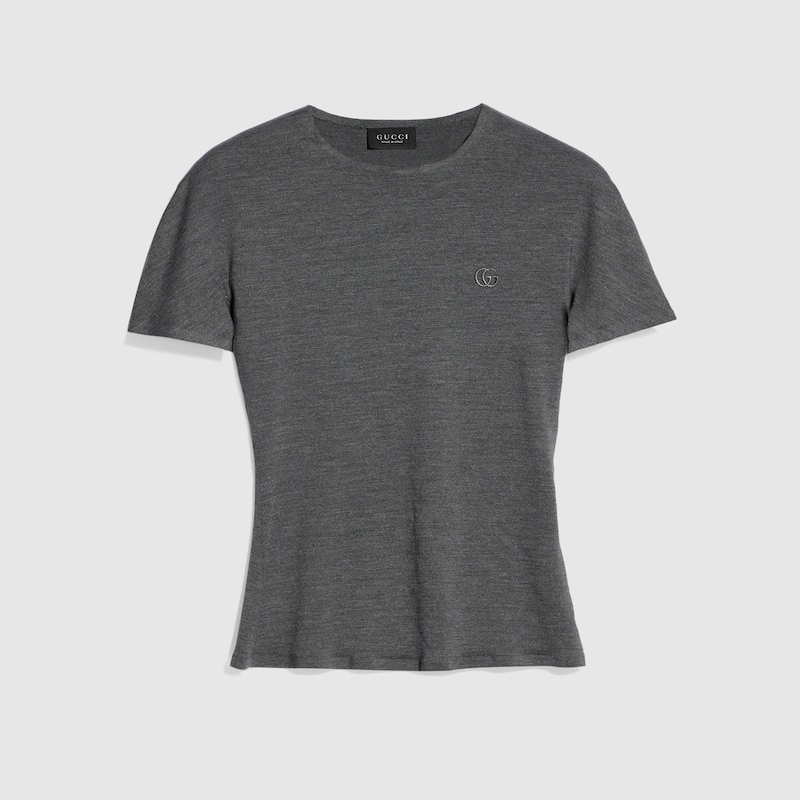 Silk Jersey T-shirt With Embroidery Silk Jersey T-shirt With Embroidery