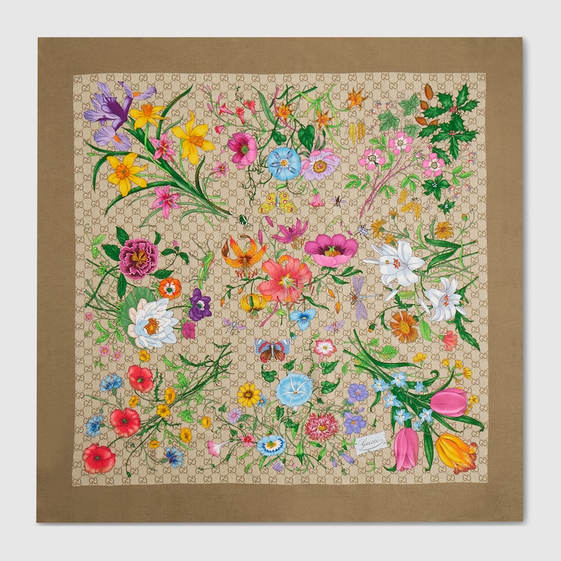 Gucci Printed GG Silk Twill Carré
