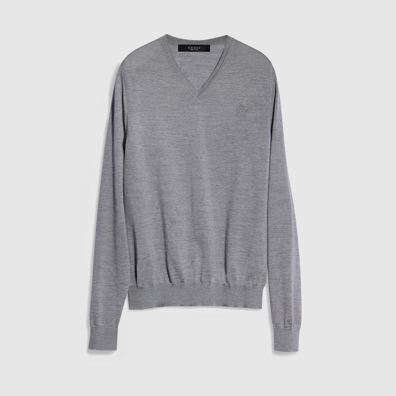 Fine Wool Sweater With Embroidery Fine Wool Sweater With Embroidery