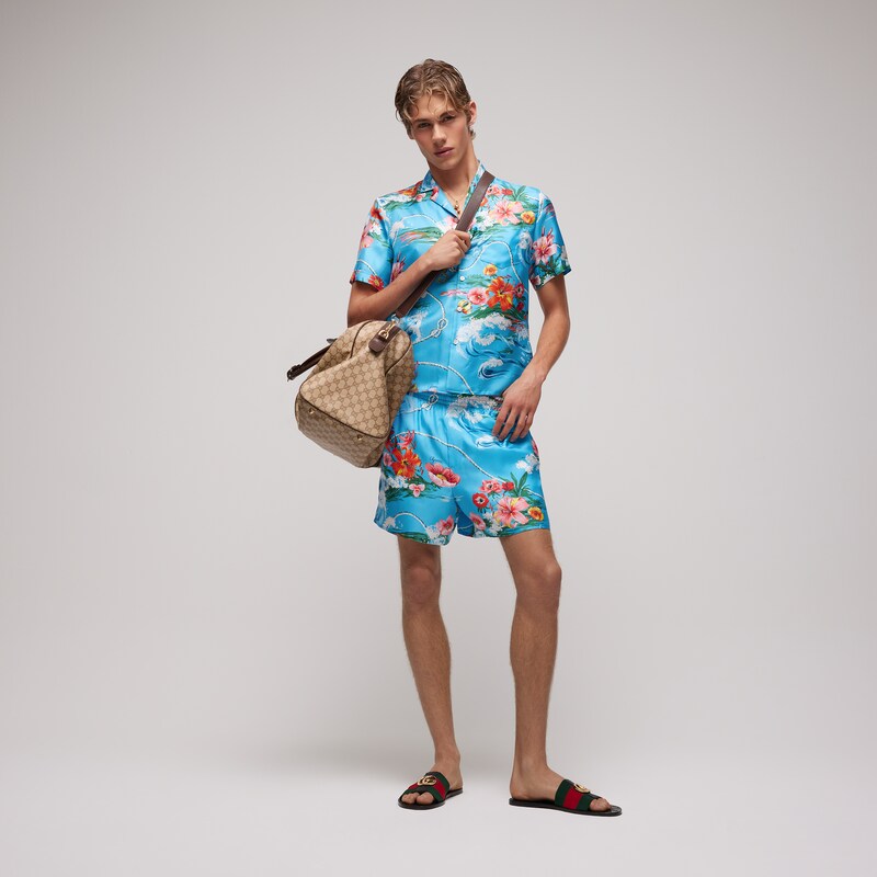 Gucci Printed Silk Twill Bowling Shirt | Thumbnail 2 Gucci Printed Silk Twill Bowling Shirt | Thumbnail 2