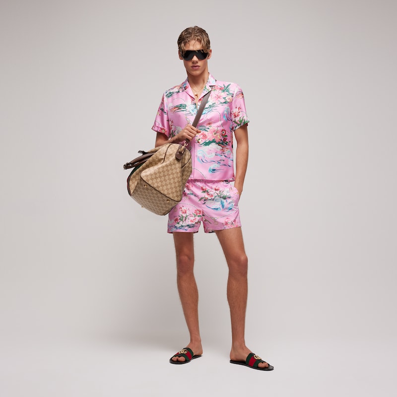 Gucci Printed Silk Twill Bowling Shirt | Thumbnail 2 Gucci Printed Silk Twill Bowling Shirt | Thumbnail 2