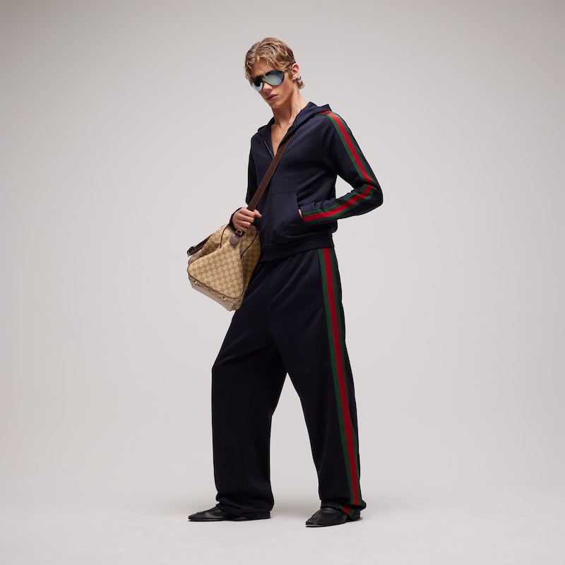 Gucci Silk Cotton Sportswear Pants With Web | Thumbnail 2 Gucci Silk Cotton Sportswear Pants With Web | Thumbnail 2
