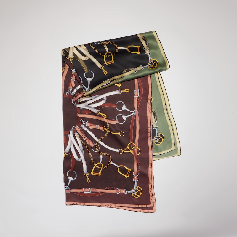 Gucci Printed Silk Twill Stole | Thumbnail 3 Gucci Printed Silk Twill Stole | Thumbnail 3