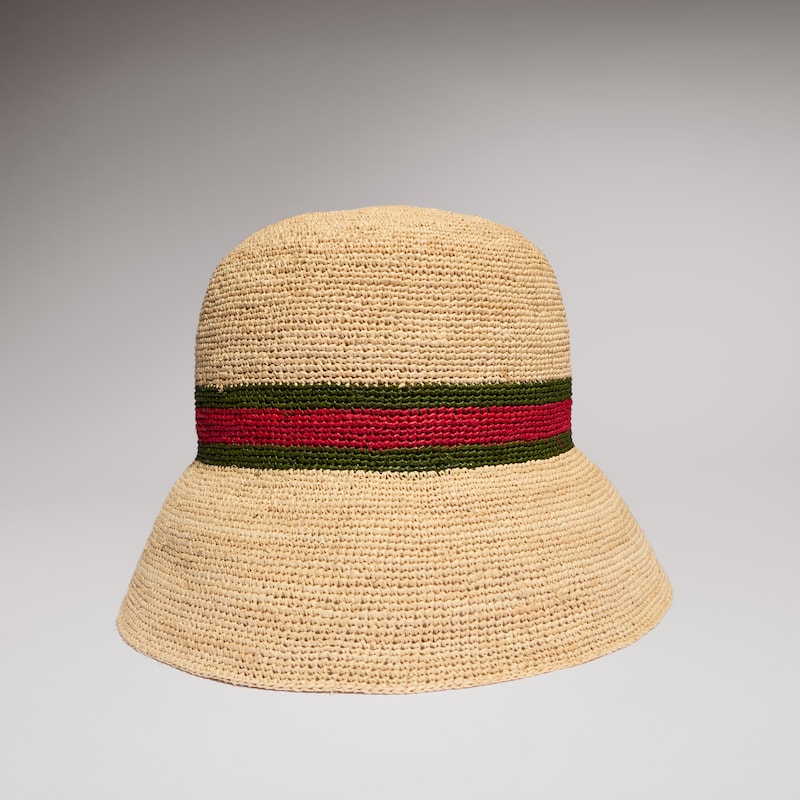 Gucci Woven Fabric Hat With Web | Thumbnail 3 Gucci Woven Fabric Hat With Web | Thumbnail 3