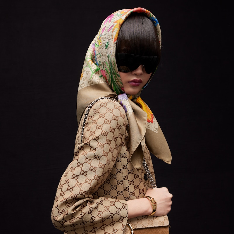 Gucci Printed GG Silk Twill Carré | Thumbnail 2 Gucci Printed GG Silk Twill Carré | Thumbnail 2