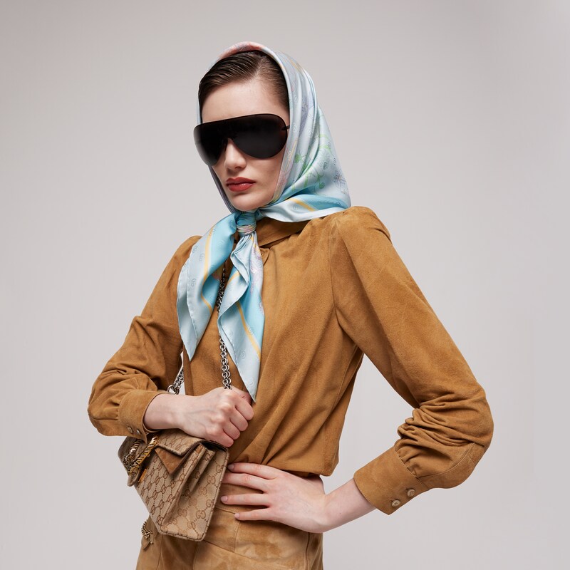 Gucci Printed Silk Twill Carré | Thumbnail 2 Gucci Printed Silk Twill Carré | Thumbnail 2