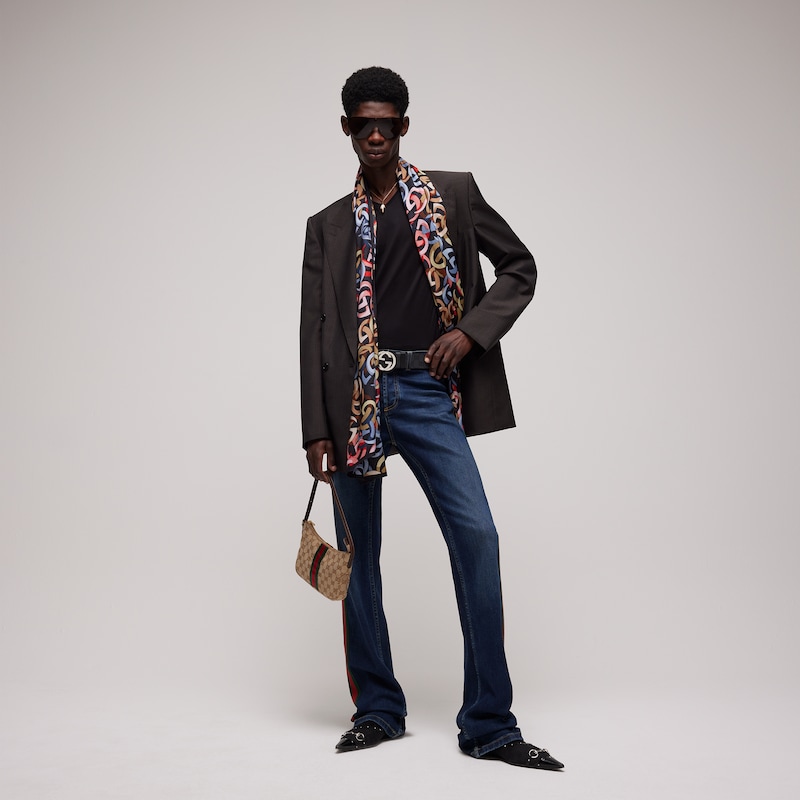 Gucci Double G Cotton Silk Jacquard Stole | Thumbnail 2 Gucci Double G Cotton Silk Jacquard Stole | Thumbnail 2
