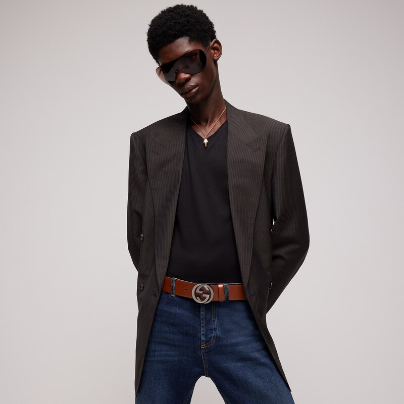 Gucci Wide Belt With Interlocking G Buckle | Thumbnail 3 Gucci Wide Belt With Interlocking G Buckle | Thumbnail 3