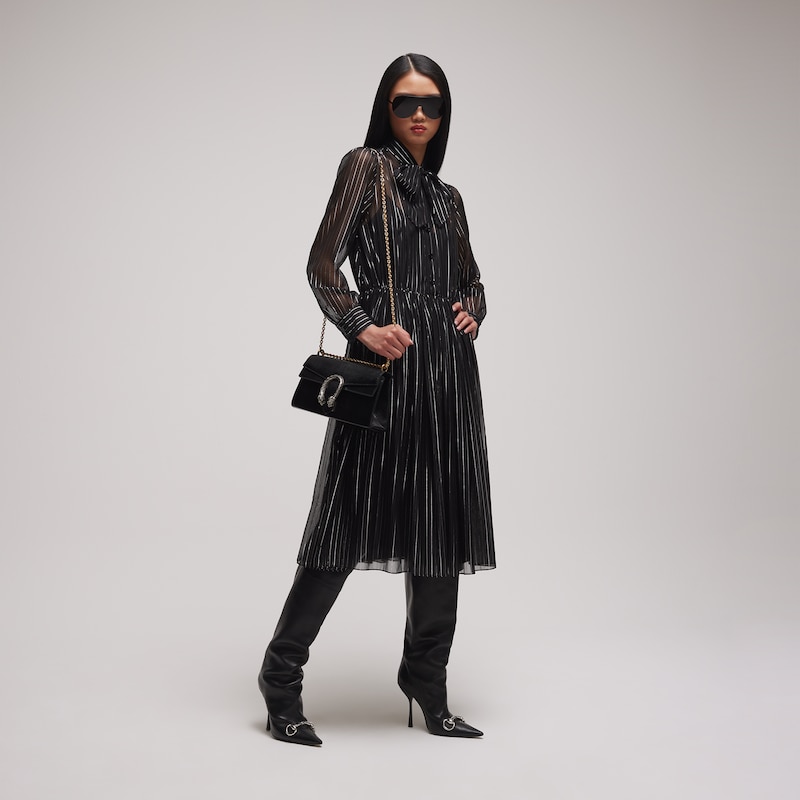 Gucci Pinstripe Silk Organza Chemisier Dress | Thumbnail 2 Gucci Pinstripe Silk Organza Chemisier Dress | Thumbnail 2