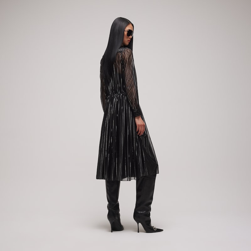 Gucci Pinstripe Silk Organza Chemisier Dress | Thumbnail 3 Gucci Pinstripe Silk Organza Chemisier Dress | Thumbnail 3