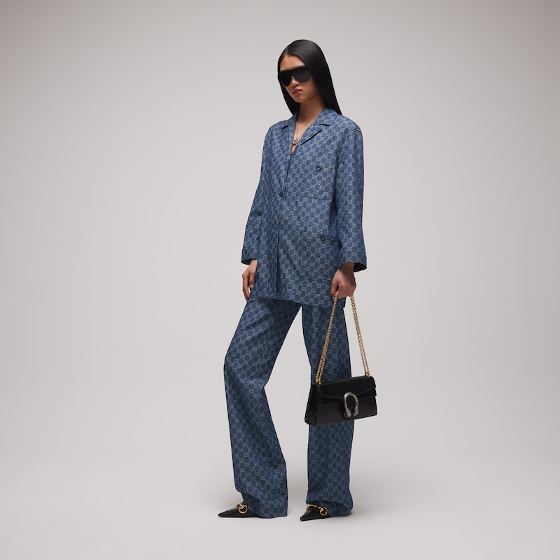Gucci GG Cotton Denim Jacquard Pants | Thumbnail 2 Gucci GG Cotton Denim Jacquard Pants | Thumbnail 2