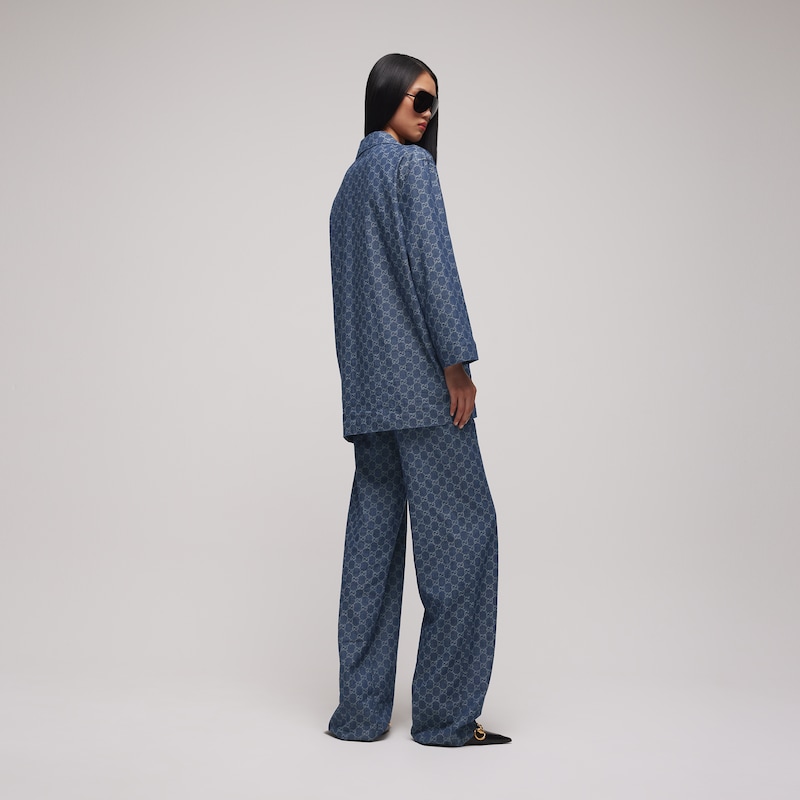 Gucci GG Cotton Denim Jacquard Pants | Thumbnail 3 Gucci GG Cotton Denim Jacquard Pants | Thumbnail 3
