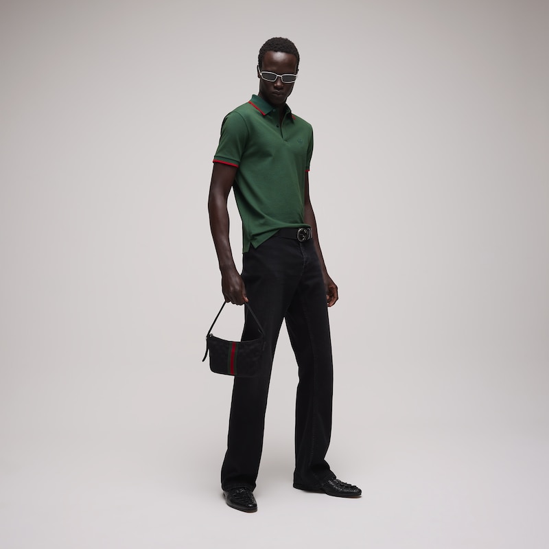 Gucci Cotton Piquet Polo Shirt With Embroidery | Thumbnail 2 Gucci Cotton Piquet Polo Shirt With Embroidery | Thumbnail 2