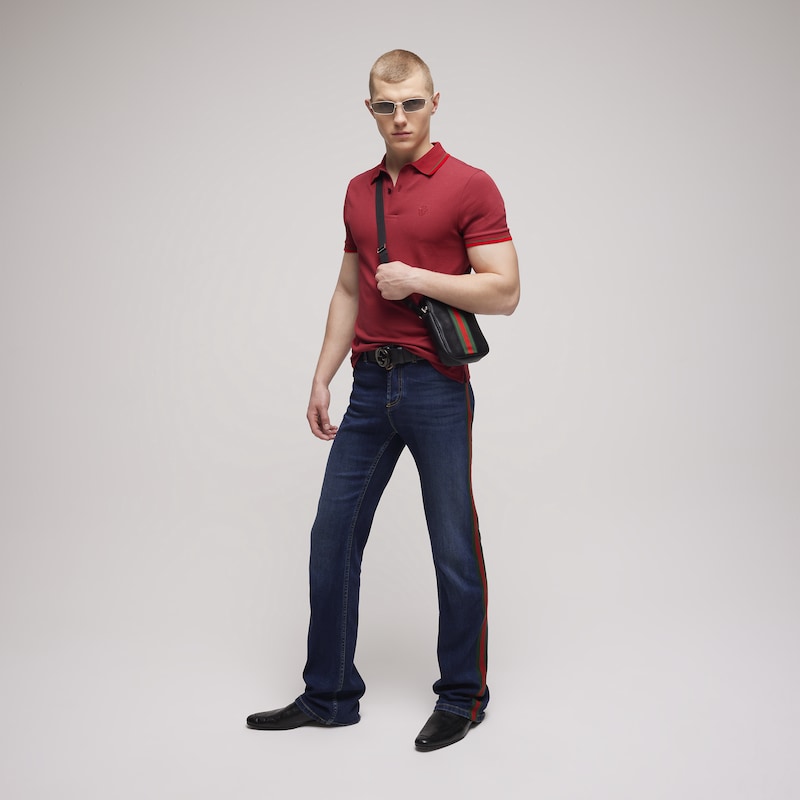 Gucci Cotton Piquet Polo Shirt With Embroidery | Thumbnail 2 Gucci Cotton Piquet Polo Shirt With Embroidery | Thumbnail 2