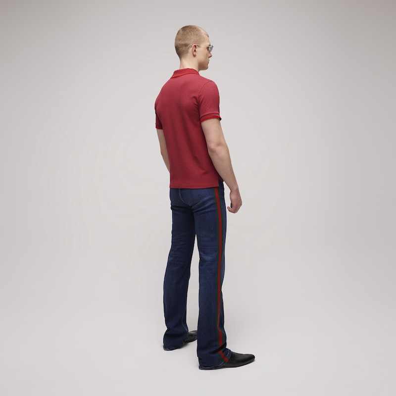Gucci Cotton Piquet Polo Shirt With Embroidery | Thumbnail 3 Gucci Cotton Piquet Polo Shirt With Embroidery | Thumbnail 3