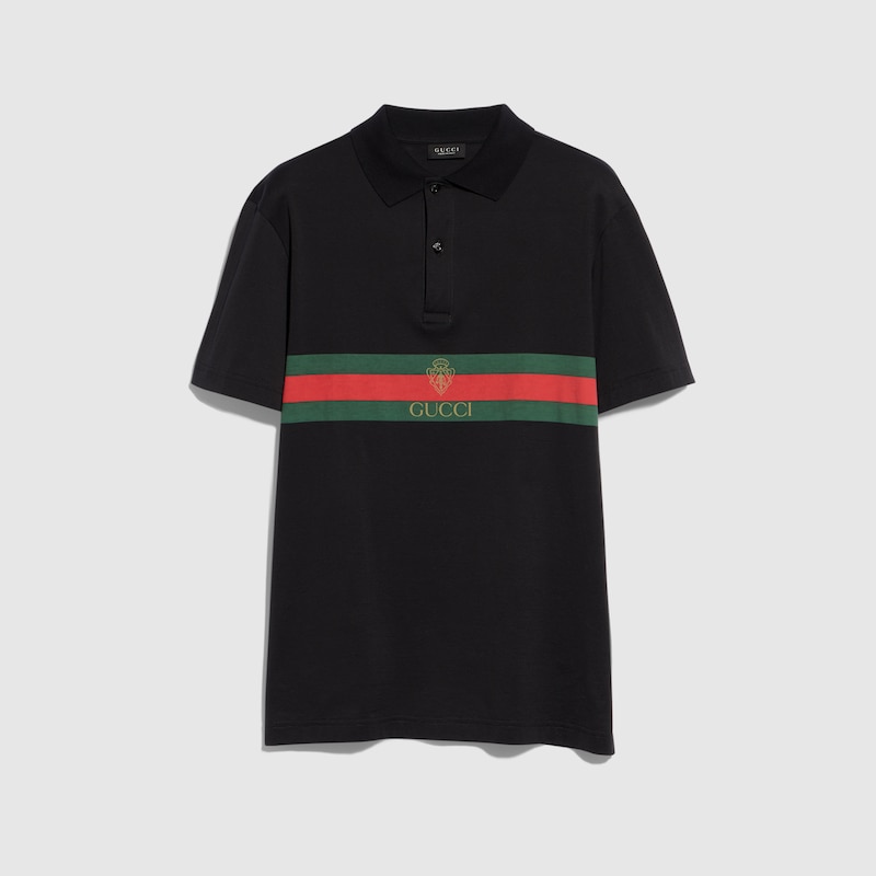 Cotton Jersey Polo Shirt With Print Cotton Jersey Polo Shirt With Print