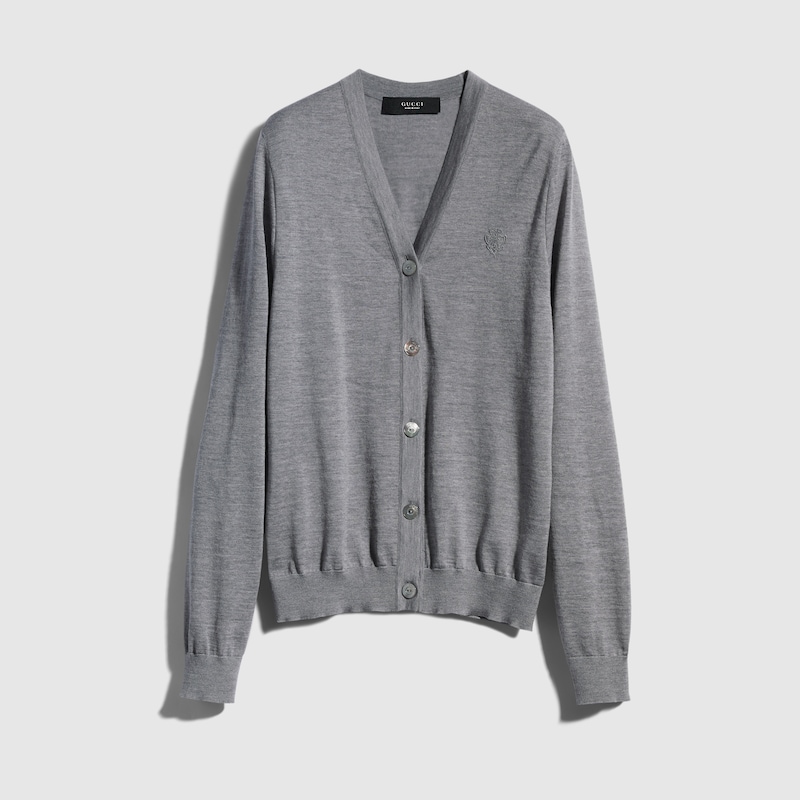 Fine Wool Cardigan With Embroidery Fine Wool Cardigan With Embroidery