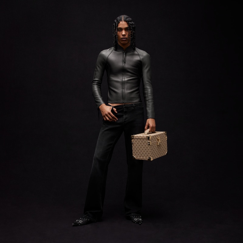 Gucci Grainy Leather Zip Jacket | Thumbnail 2