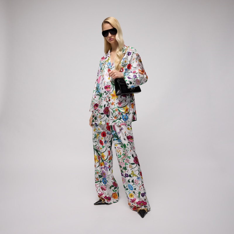 Gucci Printed Silk Twill Pants | Thumbnail 2 Gucci Printed Silk Twill Pants | Thumbnail 2