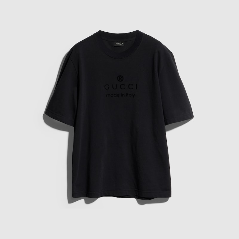 Gucci Cotton Jersey T-shirt With Print In Black