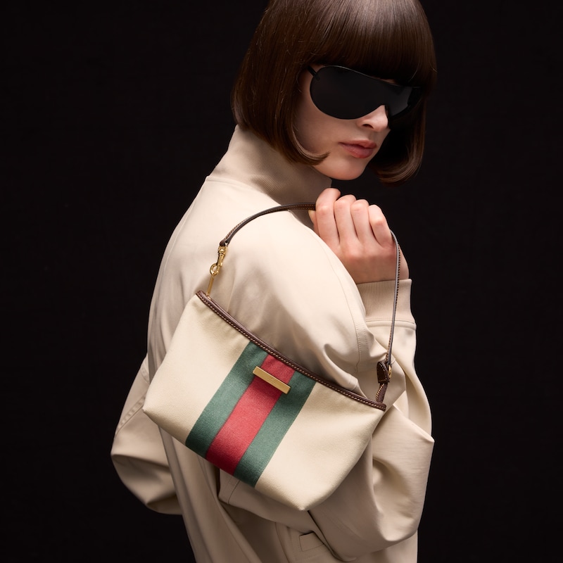 Gucci Small Pouch With Strap And Web | Thumbnail 2 Gucci Small Pouch With Strap And Web | Thumbnail 2